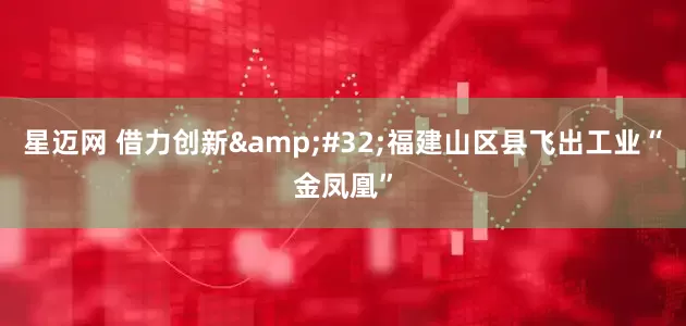 星迈网 借力创新&#32;福建山区县飞出工业“金凤凰”